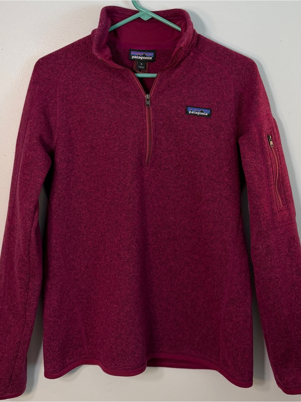 Patagonia better sweater 1/4 zip fleece pullover women medium magenta berry EUC